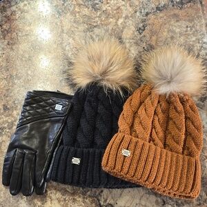2 beanie and leather gloves soia et kyo